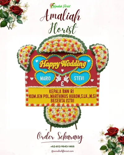 Karangan Papan Bunga Pernikahan di Kalilandak